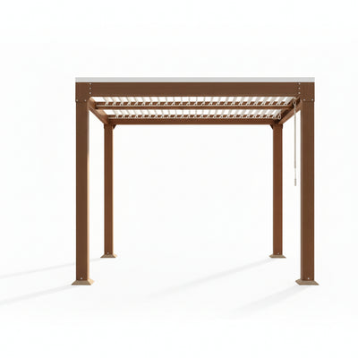 Outdoor Pergola Built to Control Light and Shade, Adjustable Louvered Roof, Reinforced Aluminum Frame